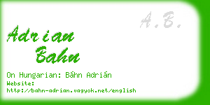 adrian bahn business card